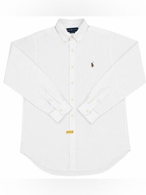 Ralph Lauren White Button Down Dress Shirt Classic Fit Mens 16 34/35 Cotton Logo